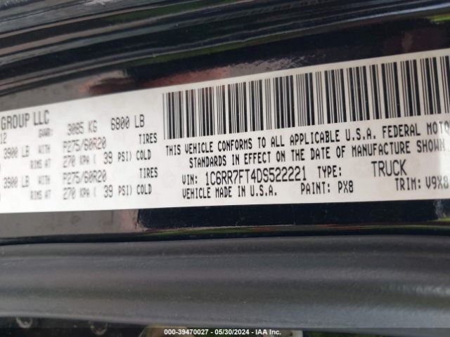 2013 RAM 1500 1C6RR7FT4DS522221 Photo 8