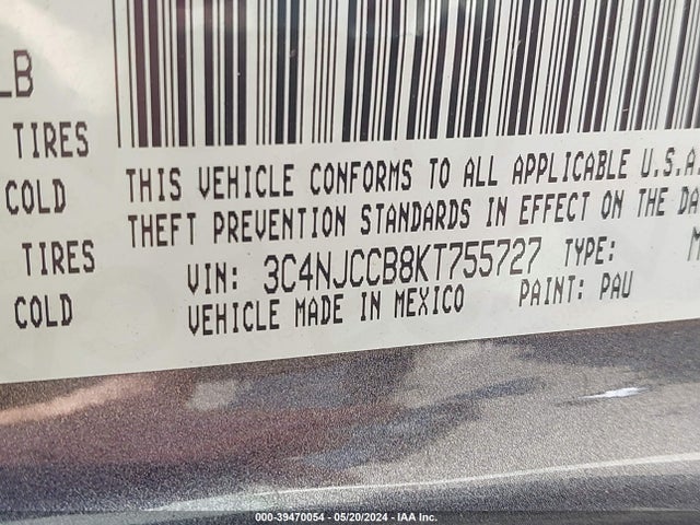 3C4NJCCB8KT755727 Jeep Compass Limited Fwd