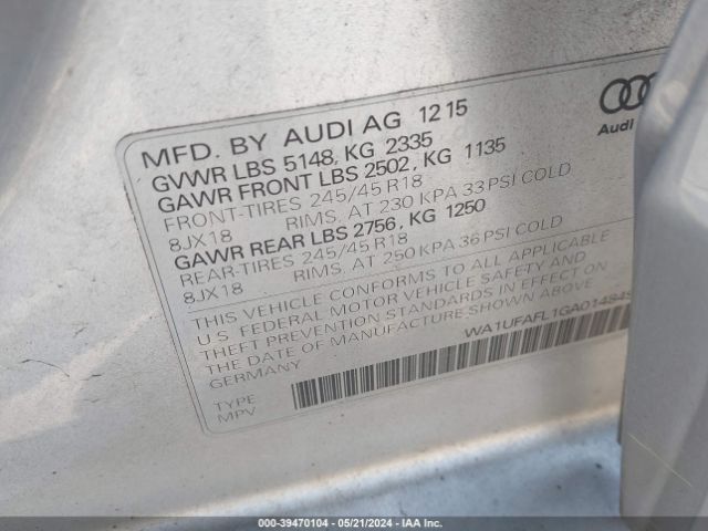 WA1UFAFL1GA014849 Audi Allroad 2.0t Premium