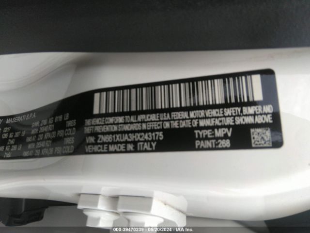 ZN661XUA3HX243175 Maserati Levante