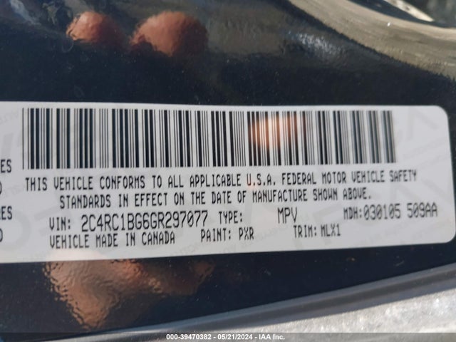 2C4RC1BG6GR297077 Chrysler Town & Country Touring