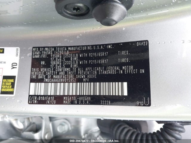 Toyota Corolla Cross Le 2022 7MUCAAAGXNV015952 Image 9