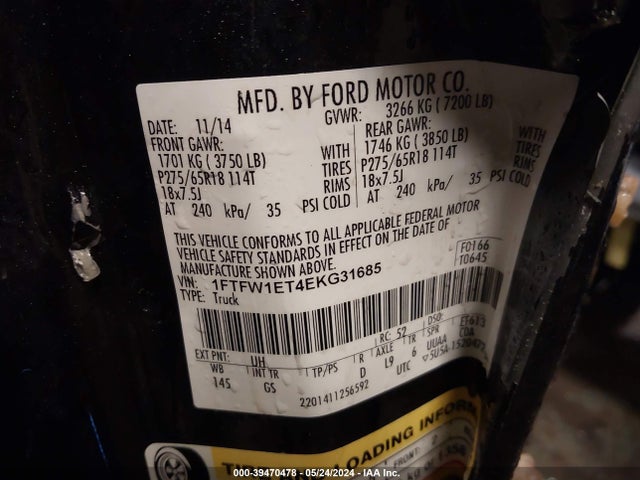 Ford F-150 Xlt 2014 1FTFW1ET4EKG31685 Image 9