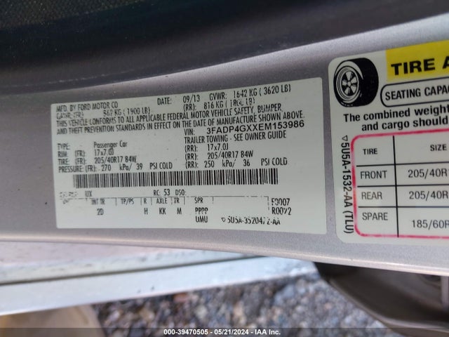 Ford FIESTA ST 2014 3FADP4GXXEM153986 Image 9