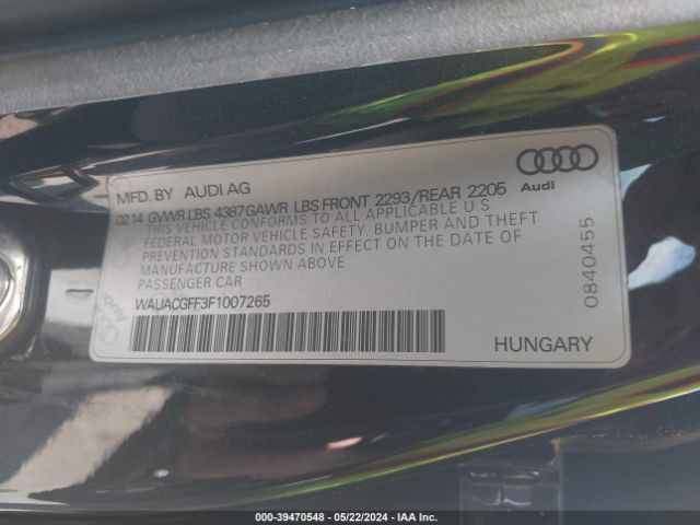 WAUACGFF3F1007265 Audi A3 1.8t Premium