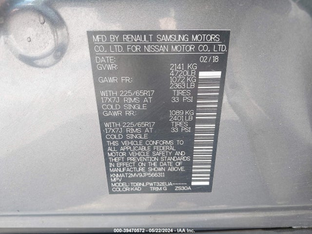 Nissan ROGUE S 2018 KNMAT2MV9JP566311 Image 9