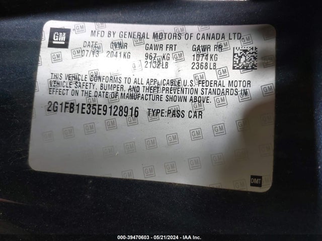 Chevrolet Camaro 1lt 2014 2G1FB1E35E9128916 Image 9