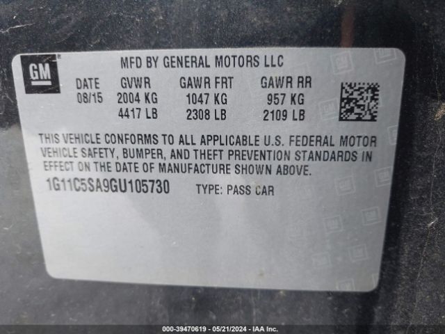1G11C5SA9GU105730 Chevrolet Malibu Limited Lt