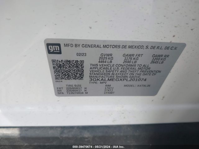 3GKALMEGXPL201074 GMC Terrain Fwd Sle