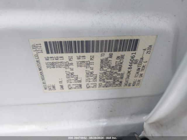 5N1AT3AA1MC846061 Nissan Rogue S Fwd
