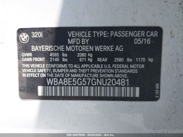 WBA8E5G57GNU20481 BMW 320i Xdrive