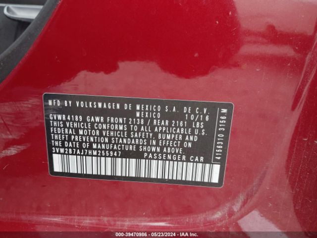 3VW2B7AJ7HM255947 Volkswagen Jetta 1.4t S