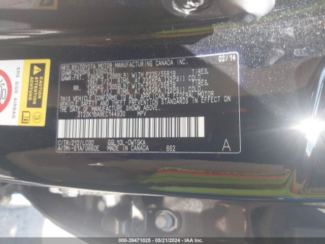 2T2ZK1BA9EC144930 Lexus RX 350
