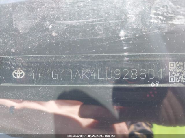 4T1G11AK4LU928601 Toyota CAMRY SE