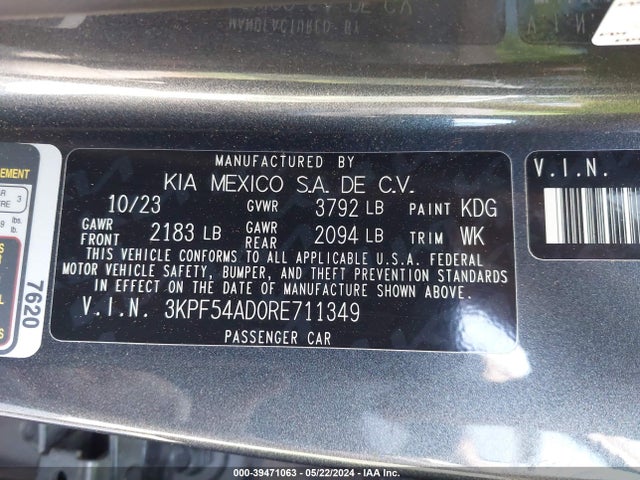 KIA Forte Gt-line 2024 3KPF54AD0RE711349 Image 9