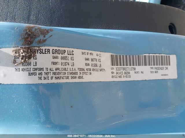 2012 FIAT 500 3C3CFFBR2CT112790 Photo 8