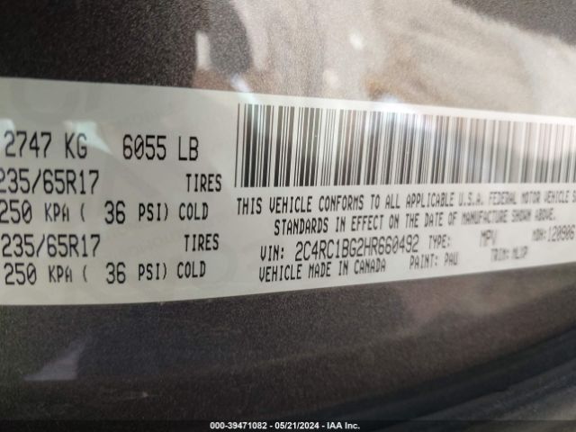2C4RC1BG2HR660492 Chrysler Pacifica Touring-l