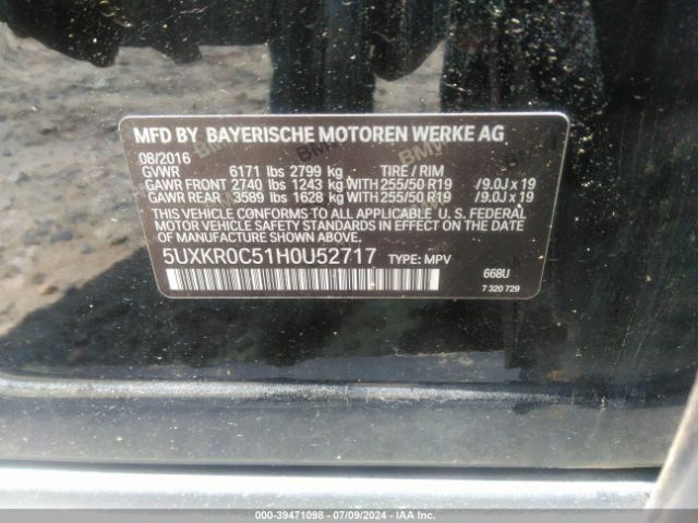 5UXKR0C51H0U52717 BMW X5 Xdrive35i