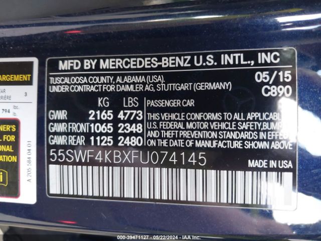 55SWF4KBXFU074145 Mercedes-Benz C 300 4matic/luxury 4matic/sport 4matic