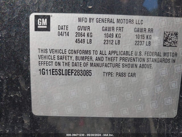 Chevrolet MALIBU 2LT 2014 1G11E5SL0EF283085 Image 9
