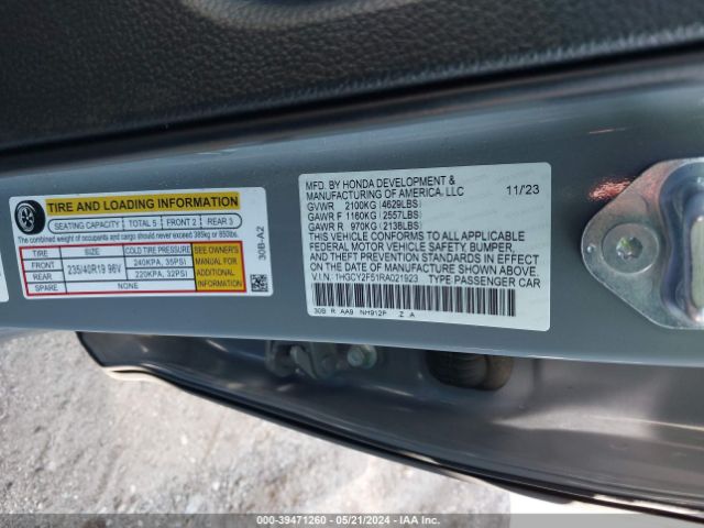 1HGCY2F51RA021923 Honda Accord Hybrid Sport