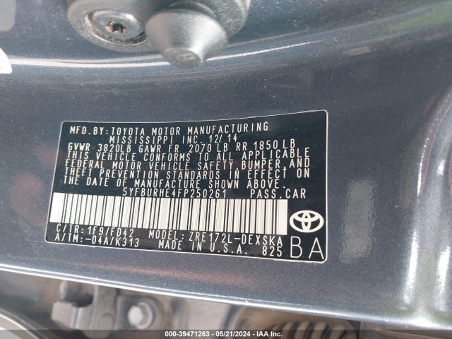 Toyota Corolla S Plus 2015 5YFBURHE4FP250261 Image 9