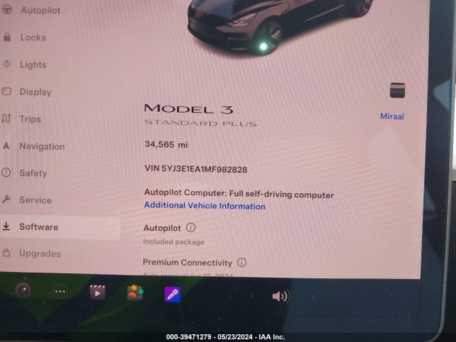 5YJ3E1EA1MF982828 Tesla Model 3 Standard Range Plus Rear-wheel Drive