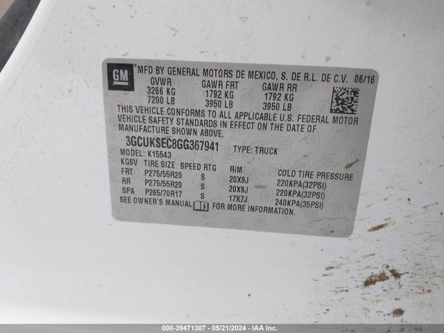Chevrolet Silverado 1500 2lz 2016 3GCUKSEC8GG367941 Image 18