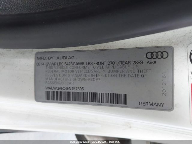 WAUWGAFC4EN157695 Audi A7 3.0t Premium Plus