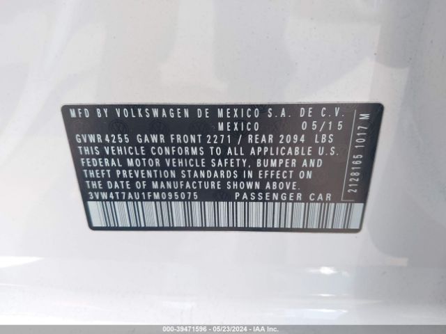 3VW4T7AU1FM095075 Volkswagen Golf Gti 2.0t Se 4-door