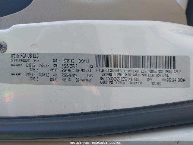 Dodge Grand Caravan Se 2017 2C4RDGBG5HR856149 Image 9