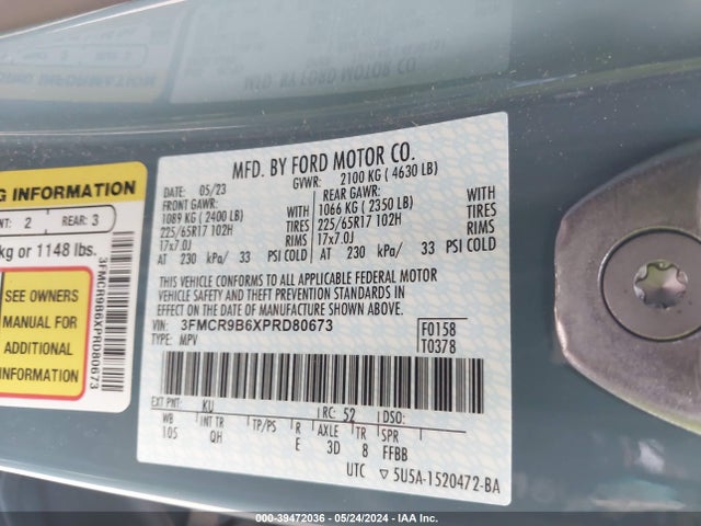 Ford Bronco Sport Big Bend 2023 3FMCR9B6XPRD80673 Image 9