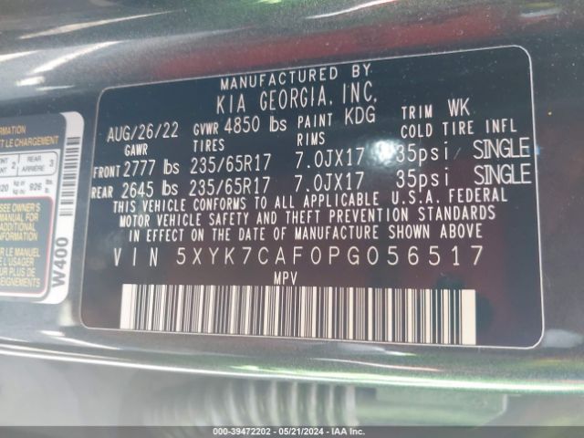 5XYK7CAF0PG056517 KIA Sportage X-pro Prestige
