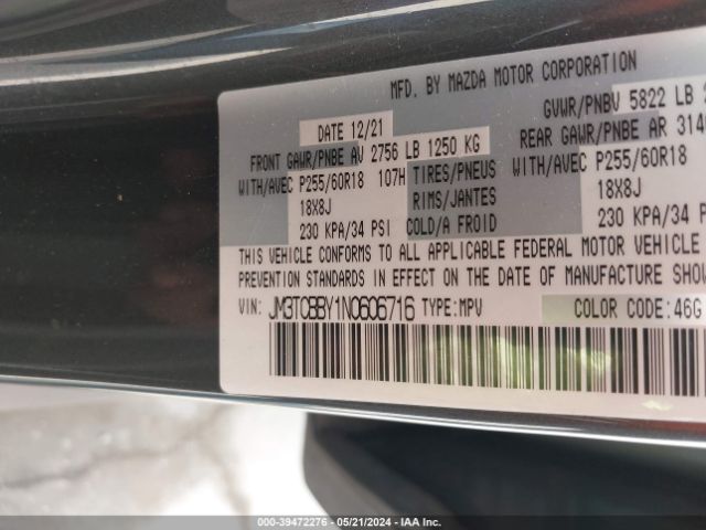 JM3TCBBY1N0606716 Mazda CX-9 SPORT