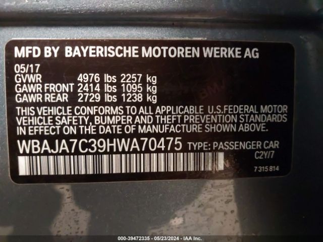 WBAJA7C39HWA70475 BMW 530i Xdrive