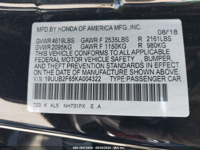 19UUB2F65KA004322 Acura TLX