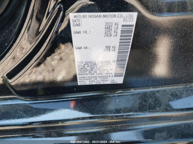 1N4BL4EW1PN400043 Nissan Altima Sl Intelligent Awd