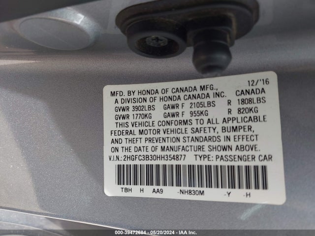 Honda Civic Ex-t 2017 2HGFC3B30HH354877 Image 9