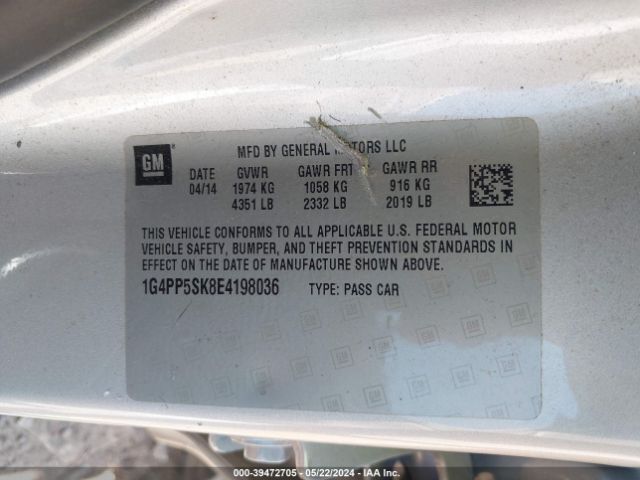 1G4PP5SK8E4198036 Buick Verano