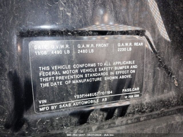 2007 SAAB 9-3 YS3FH46U571101164 Photo 8