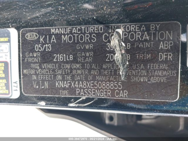 KNAFX4A8XE5088855 KIA FORTE EX