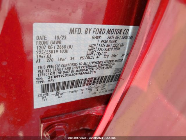 3FMTK3SU0PMA98216 Ford Mustang Mach-e Premium