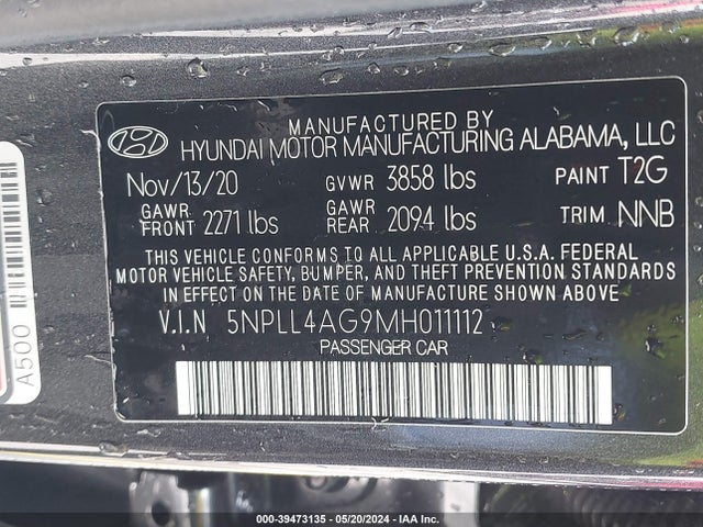 Hyundai ELANTRA SE 2021 5NPLL4AG9MH011112 Image 9