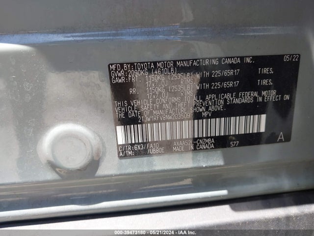 Toyota Rav4 Xle 2022 2T3W1RFV8NW203509 Image 9