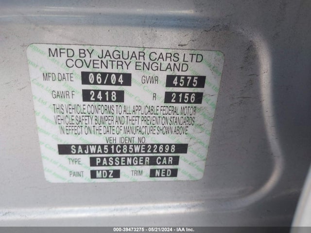 2005 JAGUAR X-TYPE SAJWA51C85WE22698 Photo 8