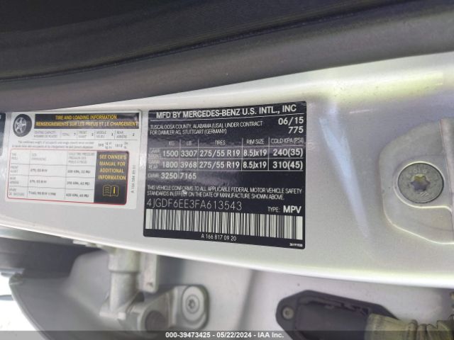 4JGDF6EE3FA613543 Mercedes-Benz Gl 450 4matic
