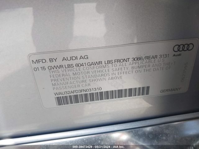 WAU32AFD3FN031310 Audi A8 L 4.0t