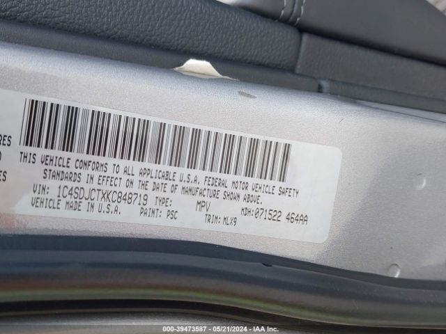 1C4SDJCTXKC848719 Dodge Durango R/t Awd