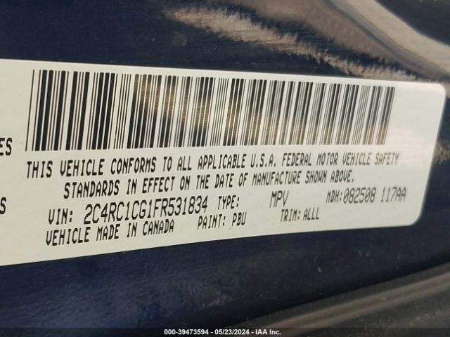 2C4RC1CG1FR531834 Chrysler Town & Country Touring-l