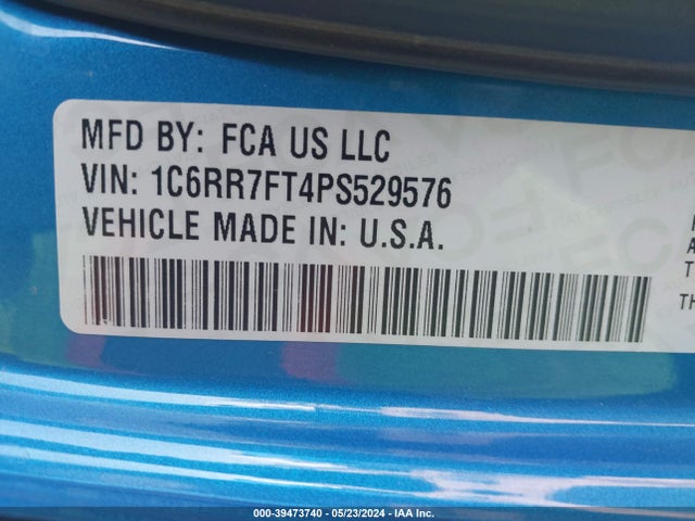 1C6RR7FT4PS529576 RAM 1500 Classic Tradesman Quad Cab 4x4 6'4 Box
